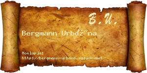 Bergmann Urbána névjegykártya